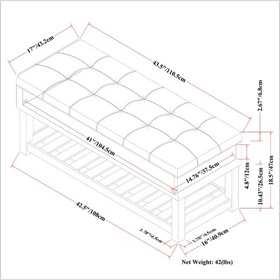 44" Wyatt Storage Ottoman Bench - WyndenHall Chocolate Brown 9 44" Wyatt Storage Ottoman Bench - WyndenHall Chocolate Brown - Image 7