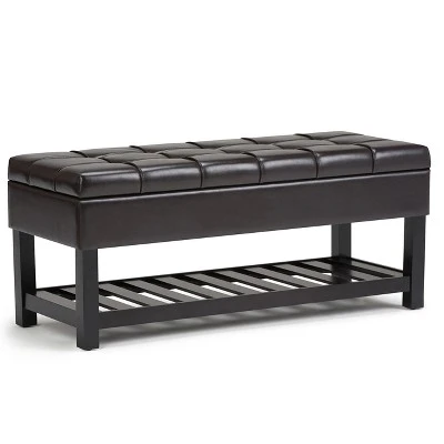 44" Wyatt Storage Ottoman Bench - WyndenHall Chocolate Brown 13 44" Wyatt Storage Ottoman Bench - WyndenHall Chocolate Brown - Image 11