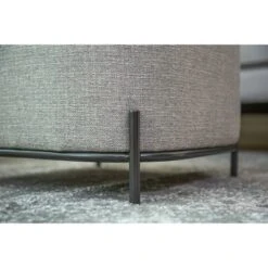 17" Modern Square Ottoman with Metal Base - WOVENBYRD Gray -Ottomans Official Shop unnamed file 4781
