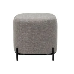 17" Modern Square Ottoman with Metal Base - WOVENBYRD Gray -Ottomans Official Shop unnamed file 4785