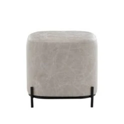 17" Modern Square Ottoman with Metal Base - WOVENBYRD Gray -Ottomans Official Shop unnamed file 4787