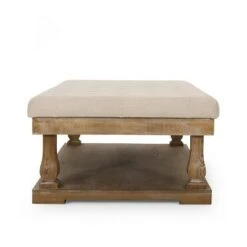 Mineola Contemporary Upholstered Rectangular Ottoman - Christopher Knight Home Cognac Brown/weathered -Ottomans Official Shop unnamed file 4801