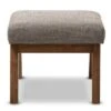 Aberdeen Mid - Century Modern Wood Finish and Fabric Upholstered Ottoman - "Gravel" Multi Color, "Walnut" Brown - Baxton Studio -Ottomans Official Shop unnamed file 4822