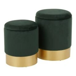 Set of 2 Marla Contemporary Glam Nesting Ottomans - LumiSource Green -Ottomans Official Shop unnamed file 4847