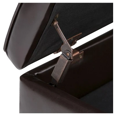 Essex Storage Ottoman Bench with Open Bottom - WyndenHall Chocolate Brown 6 Essex Storage Ottoman Bench with Open Bottom - WyndenHall Chocolate Brown - Image 4