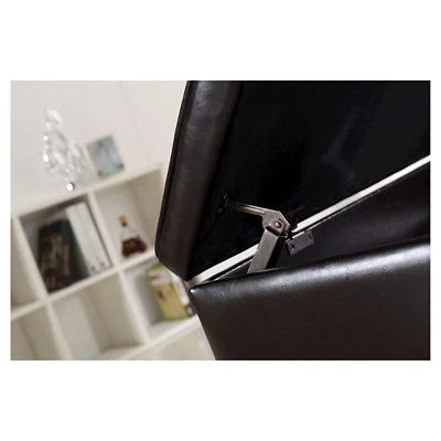 Essex Storage Ottoman Bench with Open Bottom - WyndenHall Chocolate Brown 7 Essex Storage Ottoman Bench with Open Bottom - WyndenHall Chocolate Brown - Image 5