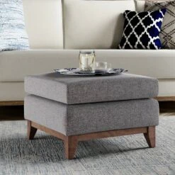Maxwell Ottoman - Finch Gray