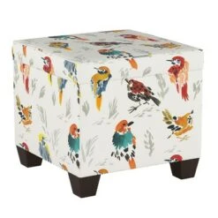 Pattern Fairland Square Storage Ottoman Multi Bird Print - Threshold™
