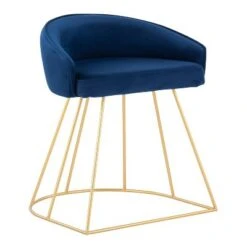 Canary Vanity Metal Velvet Barstool - LumiSource Gold/blue -Ottomans Official Shop unnamed file 492