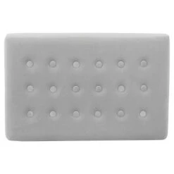 Rectangle Ottoman Velvet Tufted Cushion and Gold Metal X Base - HomePop Silver -Ottomans Official Shop unnamed file 4930