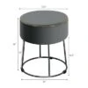 Costway Gymax Velvet Ottoman Round Footrest Vanity Stool Extra Seat w/Metal Legs Pink/Grey
