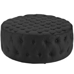 Amour Upholstered Vinyl Ottoman - Modway Black -Ottomans Official Shop unnamed file 4989