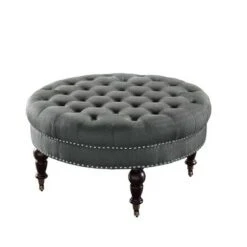 Isabelle Round Tufted Ottoman - Linon Natural 13 Isabelle Round Tufted Ottoman - Linon Natural -Ottomans Official Shop unnamed file 5007
