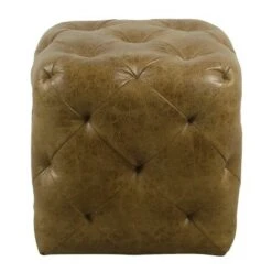 Small Pin Tufted Ottoman - HomePop Brown -Ottomans Official Shop unnamed file 5019