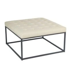 Perscon Upholstered Cocktail Ottoman - Aiden Lane Cream/gray -Ottomans Official Shop unnamed file 5049
