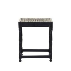 Olivia & May Set of 2 Eclectic Mango Wood Accent Tables Black - Olivia & May -Ottomans Official Shop unnamed file 507
