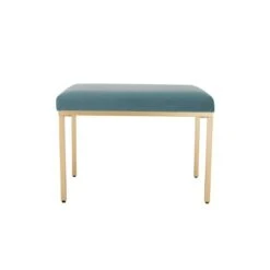 24" Metal Ottoman - WOVENBYRD Gray Velvet -Ottomans Official Shop unnamed file 5079