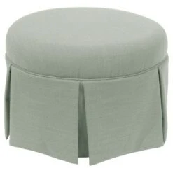 Round Skirted Ottoman - Skyline Furniture Linen Swedish Blue -Ottomans Official Shop unnamed file 5084