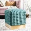 Ravyn Woven Velvet Ottoman Seafoam - Safavieh -Ottomans Official Shop unnamed file 5090