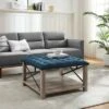 Sopie Rustic Farmhouse Tufted Ottoman - Saracina Home Gray