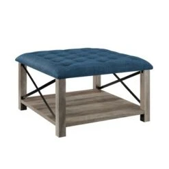 Sopie Rustic Farmhouse Tufted Ottoman - Saracina Home Gray -Ottomans Official Shop unnamed file 5102