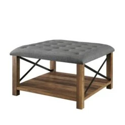Sopie Rustic Farmhouse Tufted Ottoman - Saracina Home Gray -Ottomans Official Shop unnamed file 5103