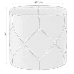 Fabulaxe Round Wooden Velvet Ottoman Stool with Lid -Ottomans Official Shop unnamed file 5116