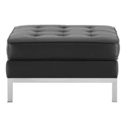 Loft Tufted Button Upholstered Faux Leather Ottoman - Modway Silver/black -Ottomans Official Shop unnamed file 5125
