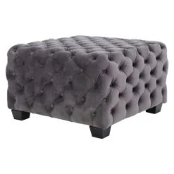 Jaymee New Velvet Ottoman - Christopher Knight Home Gray -Ottomans Official Shop unnamed file 5141