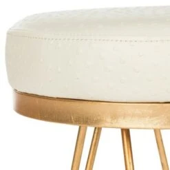 Jenine Faux Ostrich Round Bench - Safavieh Cream -Ottomans Official Shop unnamed file 5145