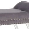 Amos Ottoman Bench with Nailhead Trim And Acrylic Legs Gray - Armen Living -Ottomans Official Shop unnamed file 5149
