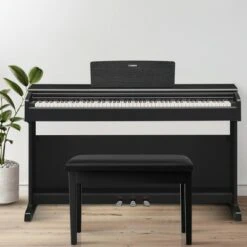 Costway Solid Wood PU Leather Piano Bench Padded Double Duet Keyboard Seat Storage Black -Ottomans Official Shop unnamed file 5159