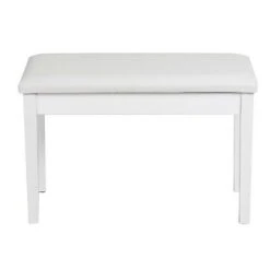 Costway Solid Wood PU Leather Piano Bench Padded Double Duet Keyboard Seat Storage White -Ottomans Official Shop unnamed file 5170
