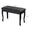 Costway PU Leather Solid Wood Piano Bench Padded Double Duet Keyboard Seat Storage Black -Ottomans Official Shop unnamed file 5190