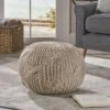 Anouk Knitted Cotton Pouf - Christopher Knight Home Beige -Ottomans Official Shop unnamed file 5251
