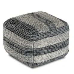 Cherokee Pouf - Anji Mountain Gray Stripes -Ottomans Official Shop unnamed file 5278