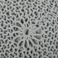 Morven Modern Knitted Cotton Round Pouf - Christopher Knight Home Gray -Ottomans Official Shop unnamed file 5299