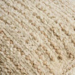 Calzona Boho Wool and Cotton Ottoman Pouf - Christopher Knight Home Ivory/beige -Ottomans Official Shop unnamed file 5310