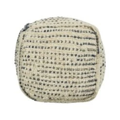 Calzona Boho Wool and Cotton Ottoman Pouf - Christopher Knight Home Ivory/beige -Ottomans Official Shop unnamed file 5316