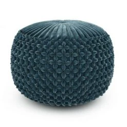 Vanessa Round Pouf - Wyndenhall Dove Gray -Ottomans Official Shop unnamed file 5322