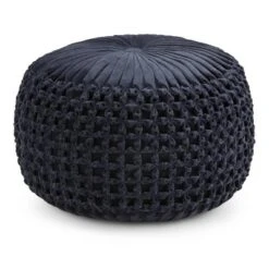 Vanessa Round Pouf - Wyndenhall Dove Gray -Ottomans Official Shop unnamed file 5324