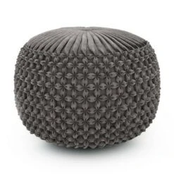 Vanessa Round Pouf - Wyndenhall Dove Gray -Ottomans Official Shop unnamed file 5325