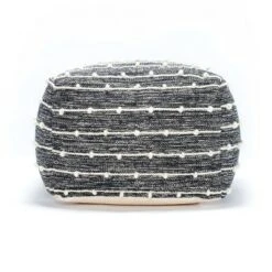 Penelope Pouf Ottoman - Anji Mountain Gray/ivory