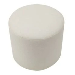 19" Round Pouf Ottoman - WOVENBYRD Gray