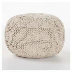 Yuny Handcrafted Modern Fabric Pouf - Christopher Knight Home Yellow -Ottomans Official Shop unnamed file 5381