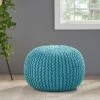 Moro Handcrafted Modern Cotton Pouf - Christopher Knight Home Aqua -Ottomans Official Shop unnamed file 5385