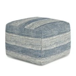 Portia Square Pouf - WyndenHall Patterned Blue Melange -Ottomans Official Shop unnamed file 5421