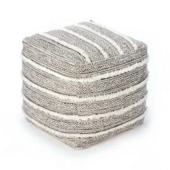 Portales Moroccan Inspired Pouf - Anji Mountain Gray/ivory -Ottomans Official Shop unnamed file 5435