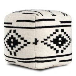 Noir Noor Pouf Black/White Geometric - Anji Mountain -Ottomans Official Shop unnamed file 5437