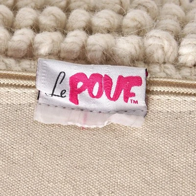 Hambo Contemporary Wool and Cotton Pouf Ottoman White/Blue - Christopher Knight Home 7 Hambo Contemporary Wool and Cotton Pouf Ottoman White/Blue - Christopher Knight Home - Image 5